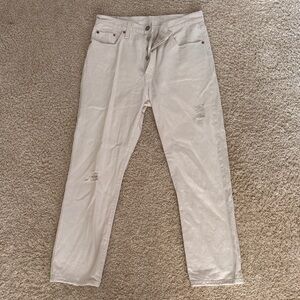 Levi's White Distressed Jeans